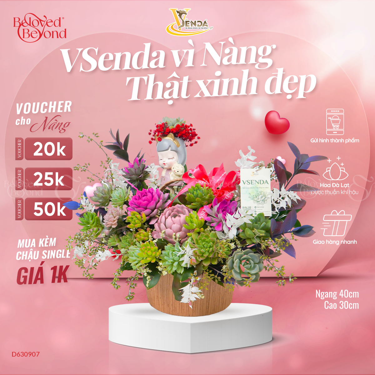 [Giữ Lại Rễ] Hiền Hậu_Lẵng Hoa Sen Đá - belovedbeyond.com