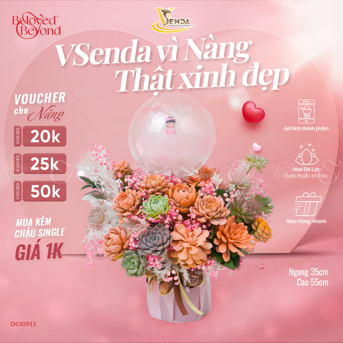 [Giữ Lại Rễ] Đặc Biệt_Lẵng Hoa Sen Đá - belovedbeyond.com