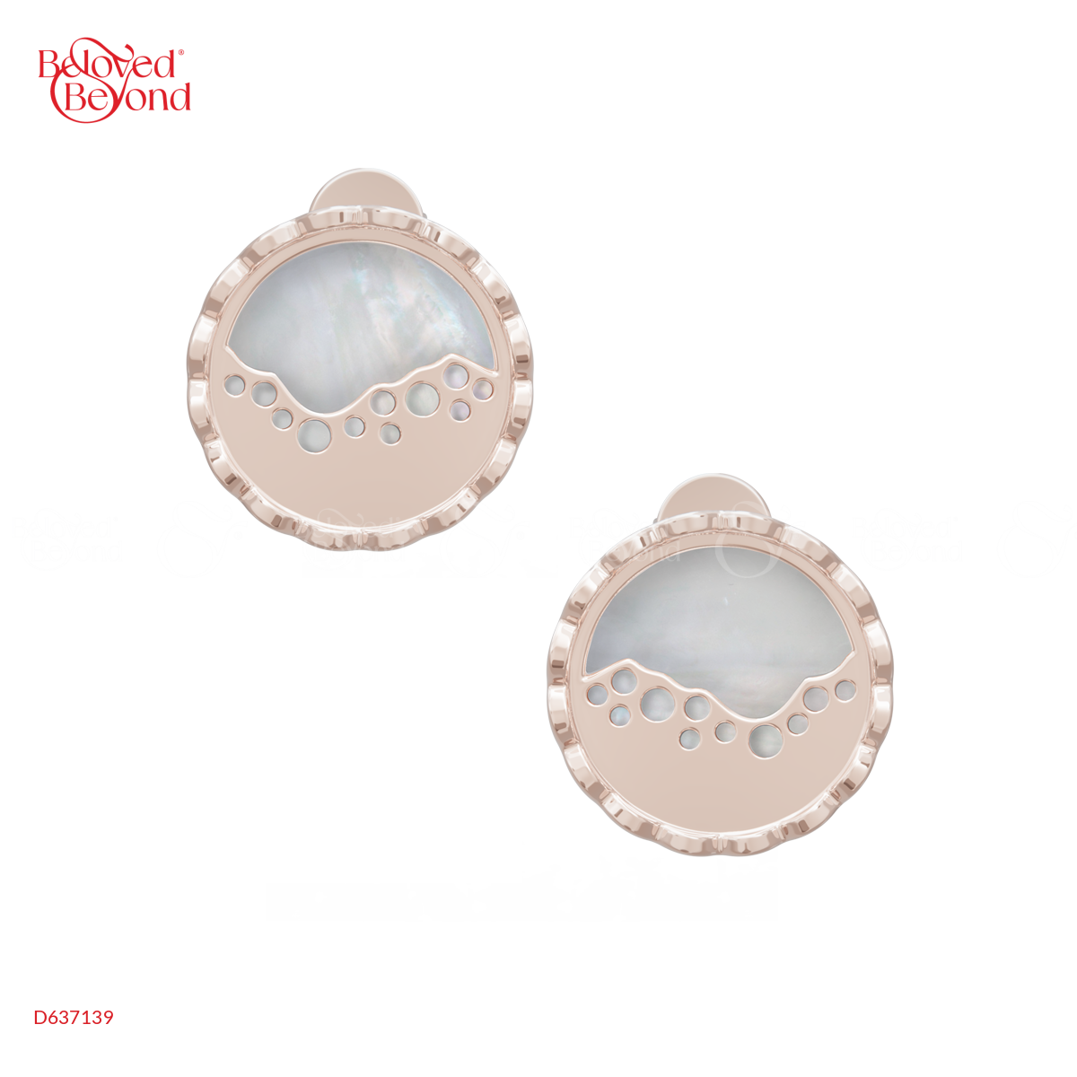 Bông Tai - Ngọc Trai Trắng - Bạc Ý Mạ Vàng Hồng - belovedbeyond.com