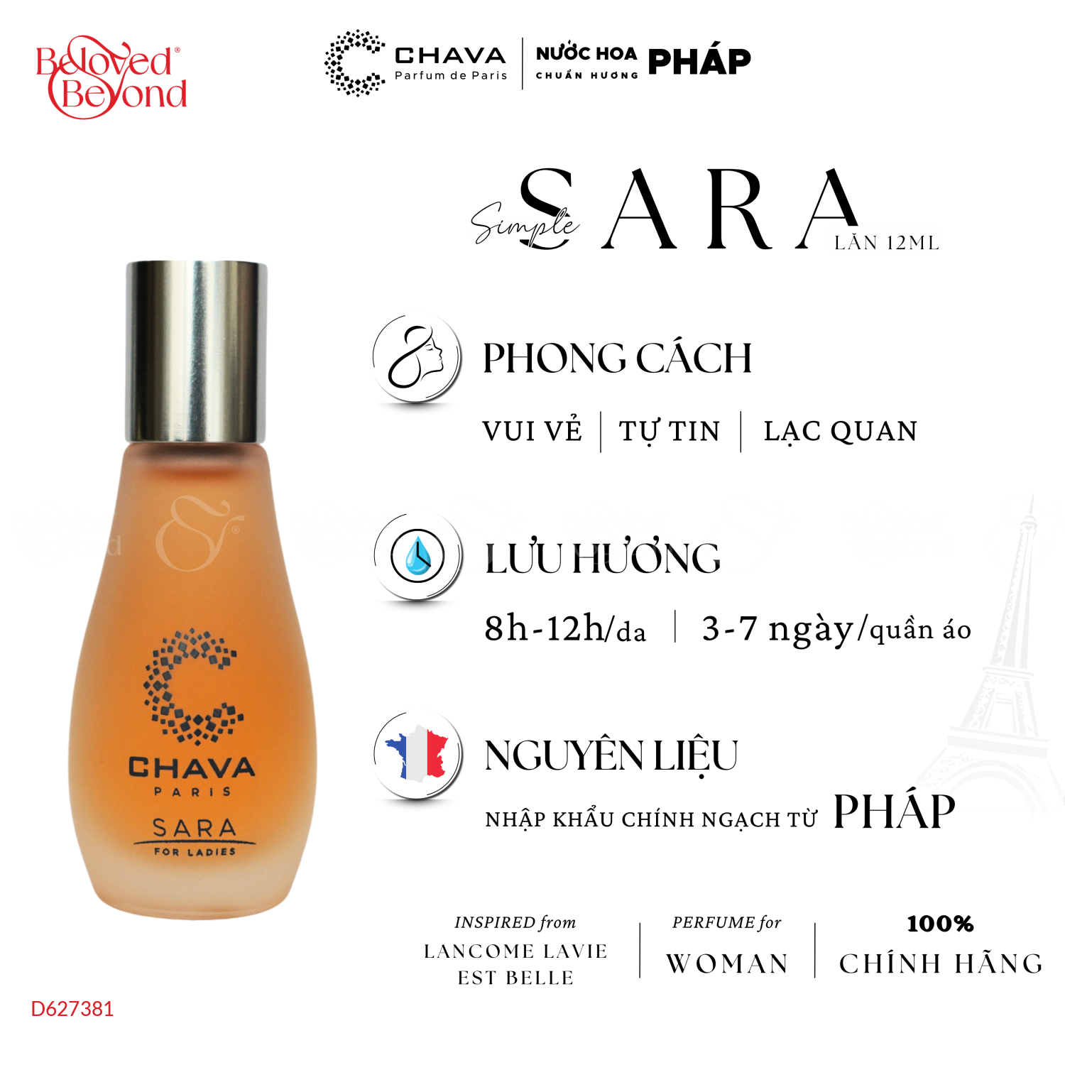 Nước Hoa Chava Sara - 12Ml - belovedbeyond.com