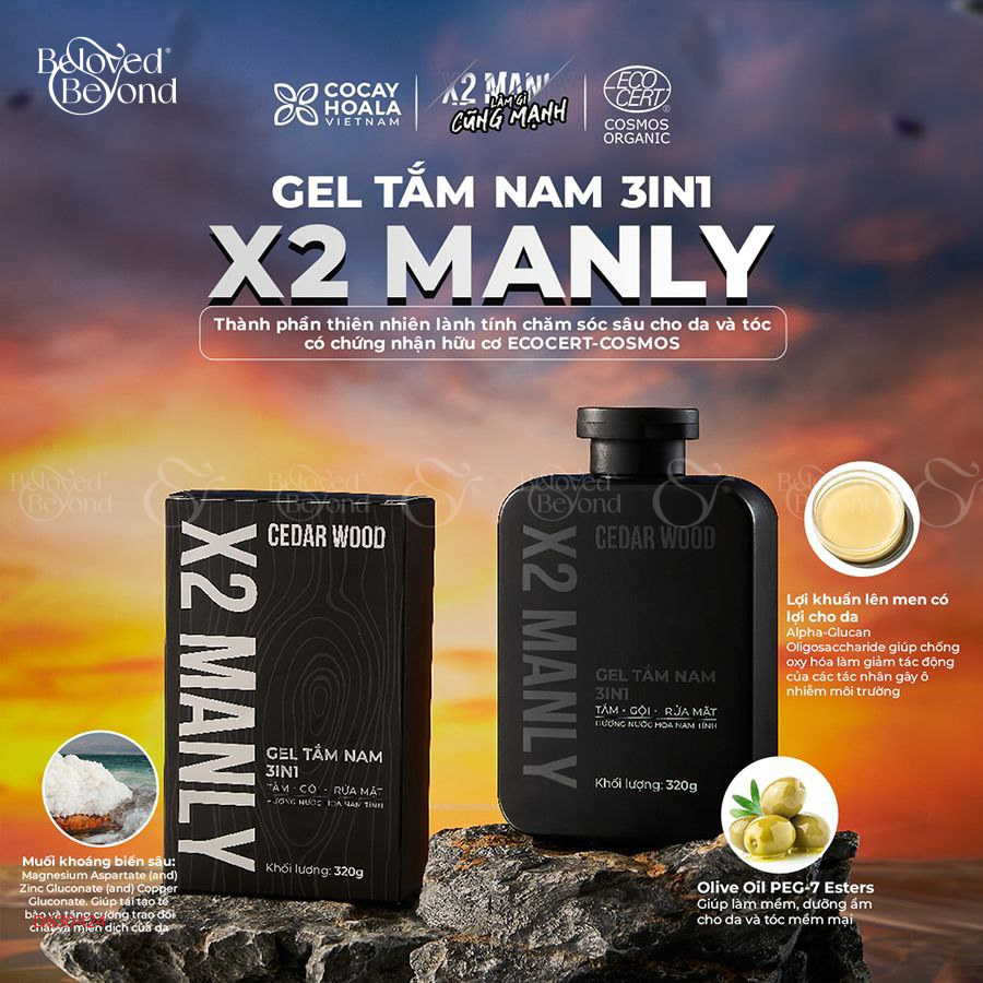 Sữa Tắm Nam X2 Manly - belovedbeyond.com