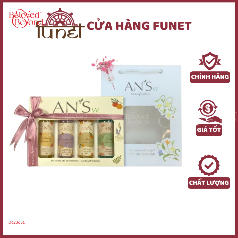 Hộp Quà Tặng Combo 4 Gel Tắm 100G An'sw - belovedbeyond.com