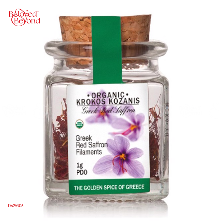 Saffron Hữu Cơ Krokos Kozanis Lọ Thủy Tinh Nắp Gỗ - belovedbeyond.com