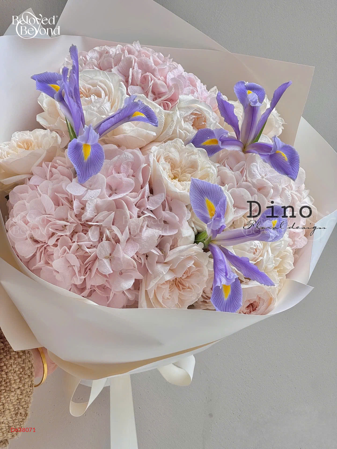 Bó Tú Cầu Hồng Mix Diên Vỹ - belovedbeyond.com