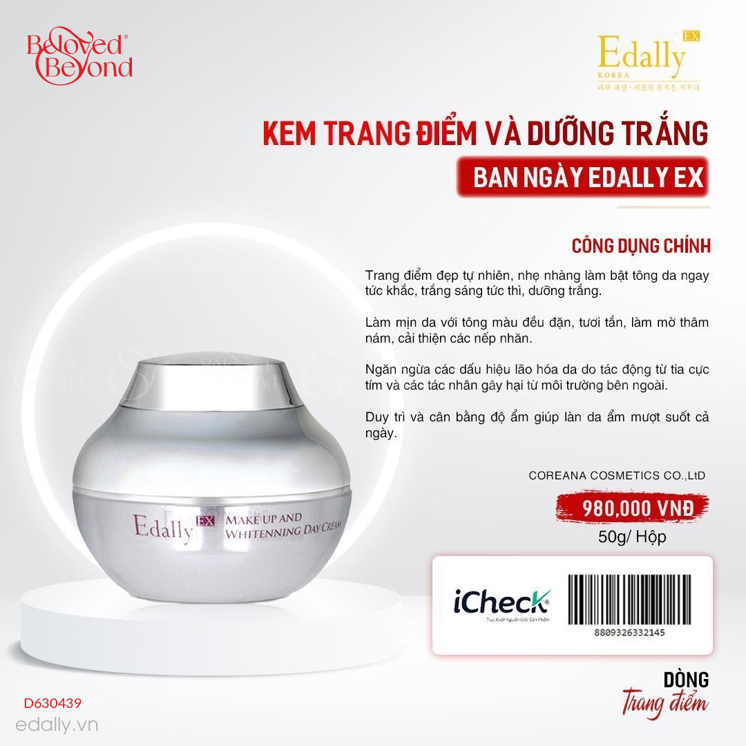 Kem Trang Điểm Và Dưỡng Trắng Ban Ngày Edally Ex - belovedbeyond.com