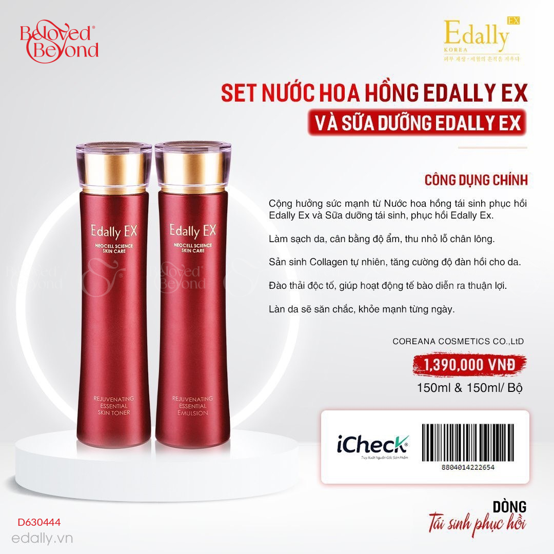 Set Nước Hoa Hồng Và Sữa Dưỡng Edally Ex - belovedbeyond.com