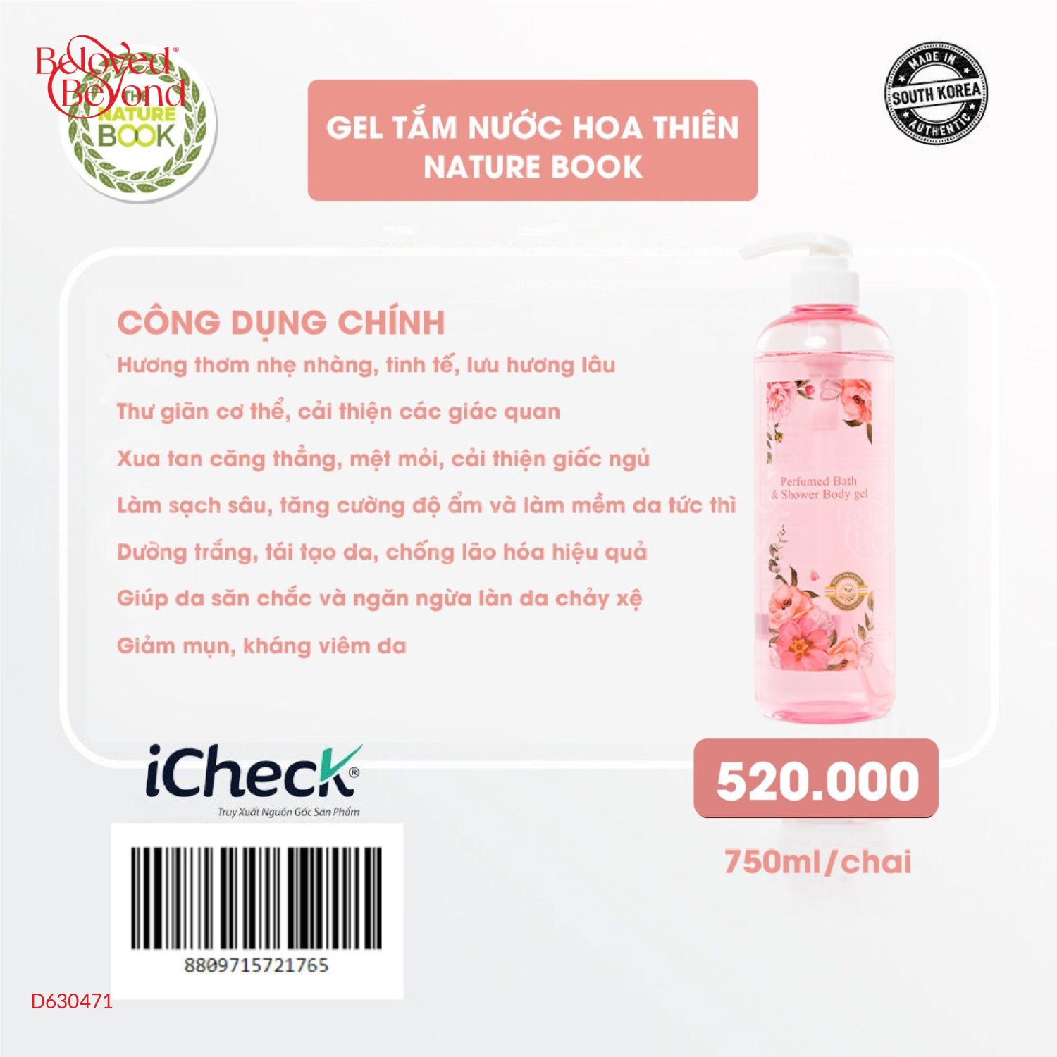 Gel Tắm Nước Hoa Thiên Nature Book - belovedbeyond.com