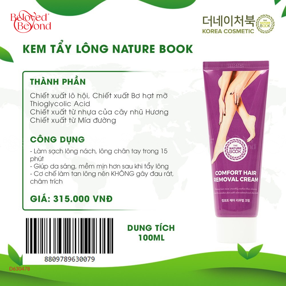 Kem Tẩy Lông Nature Book - belovedbeyond.com