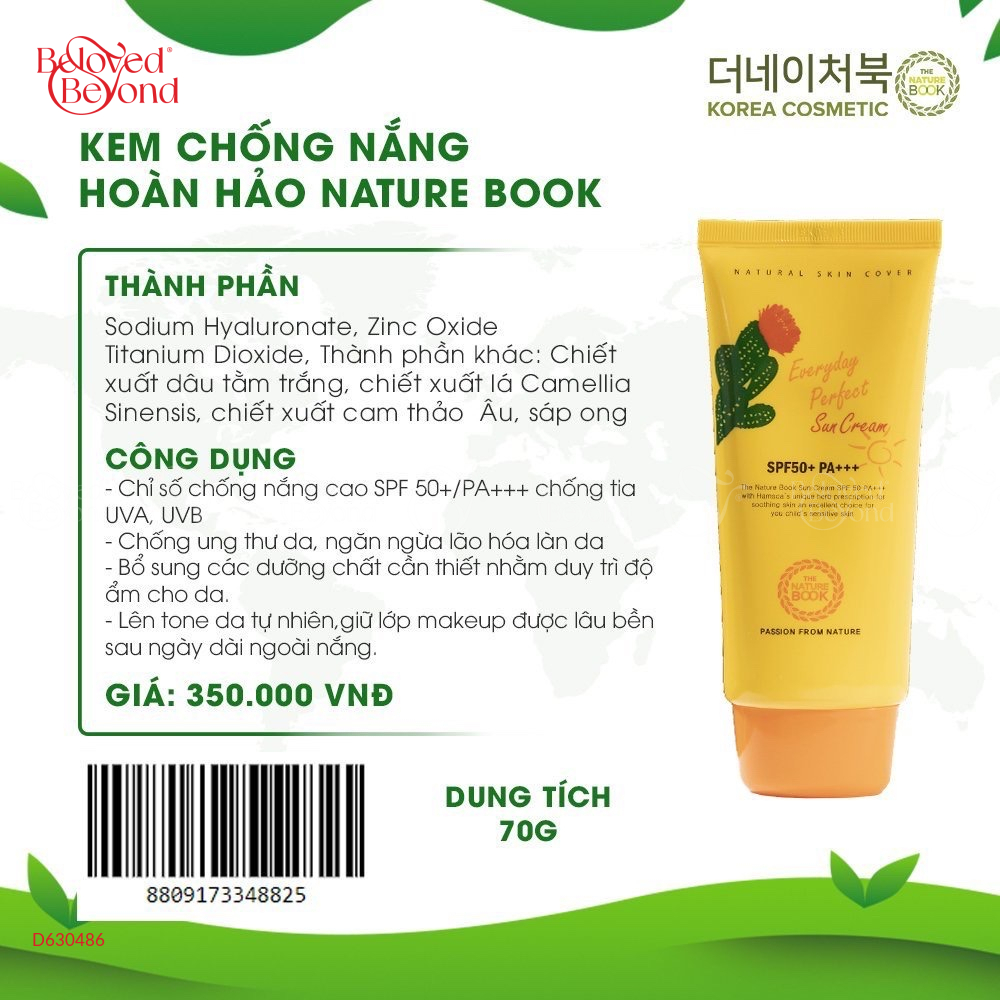 Kem Chống Nắng Hoàn Hảo Nature Book - belovedbeyond.com