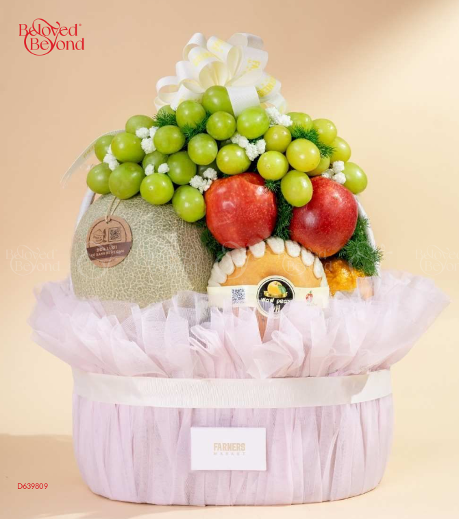 Giỏ Quà Trái Cây Hỗn Hợp Tone Hồng Cơ Bản - belovedbeyond.com