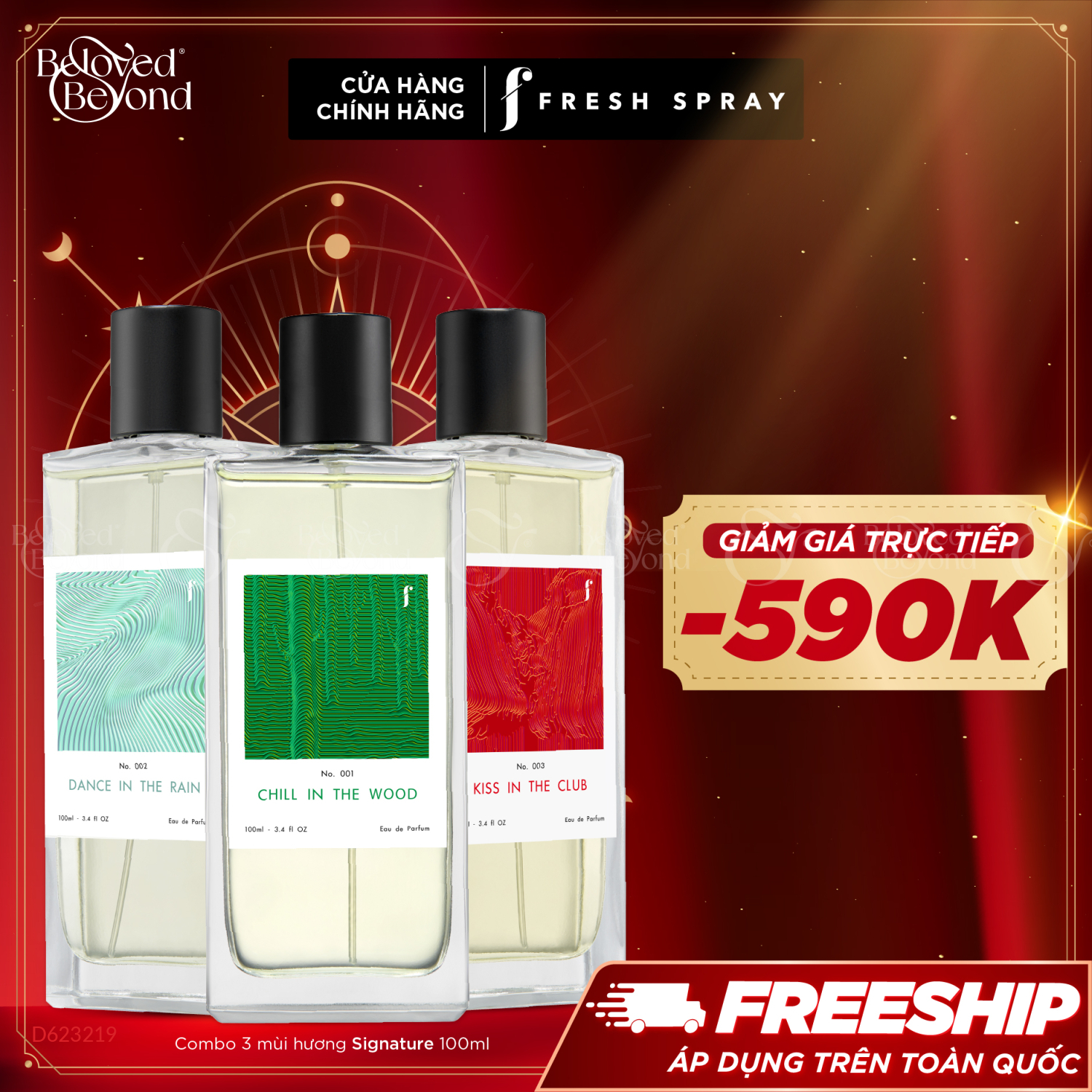 Nước Hoa Unisex F Fresh Spray Combo 3 Chai 100Ml - belovedbeyond.com