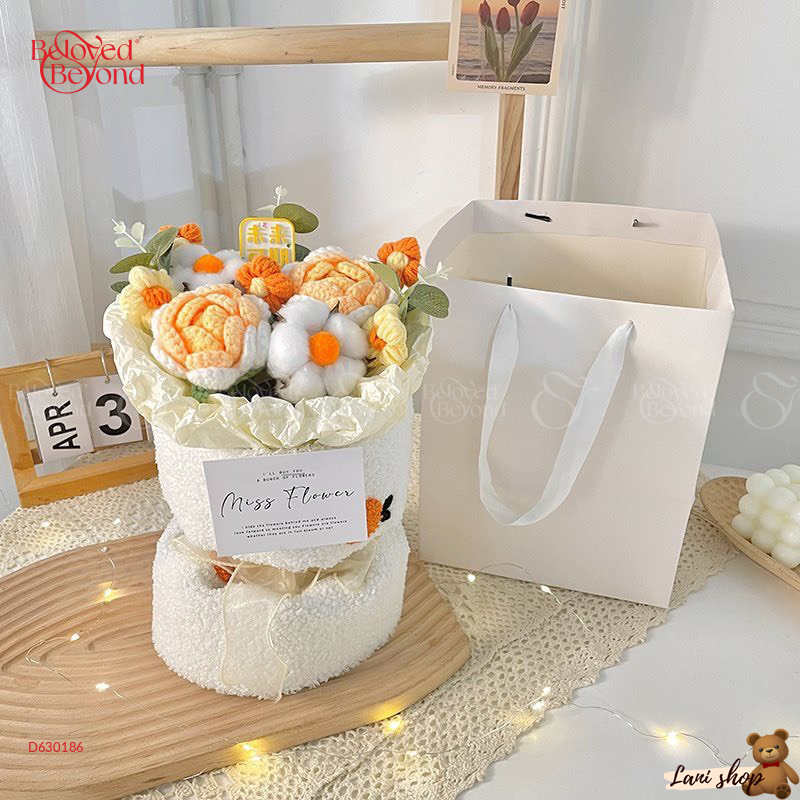 Bó Hoa Len ( Có Đèn Nháy + Túi + Thiệp ) - belovedbeyond.com