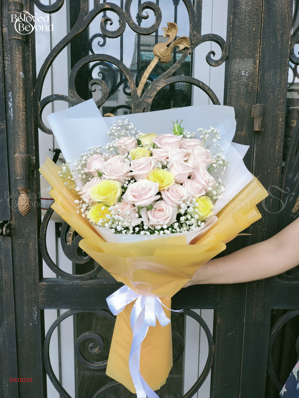Bó Hoa Hồng Pastel Mix Hoa Hồng Vàng - belovedbeyond.com