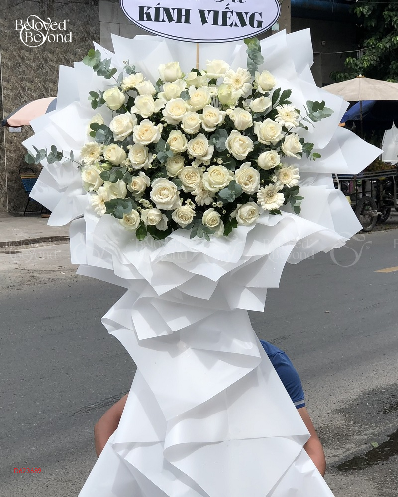 Lẵng Hoa Chia Buồn - Phút Cuối Cb152 - belovedbeyond.com