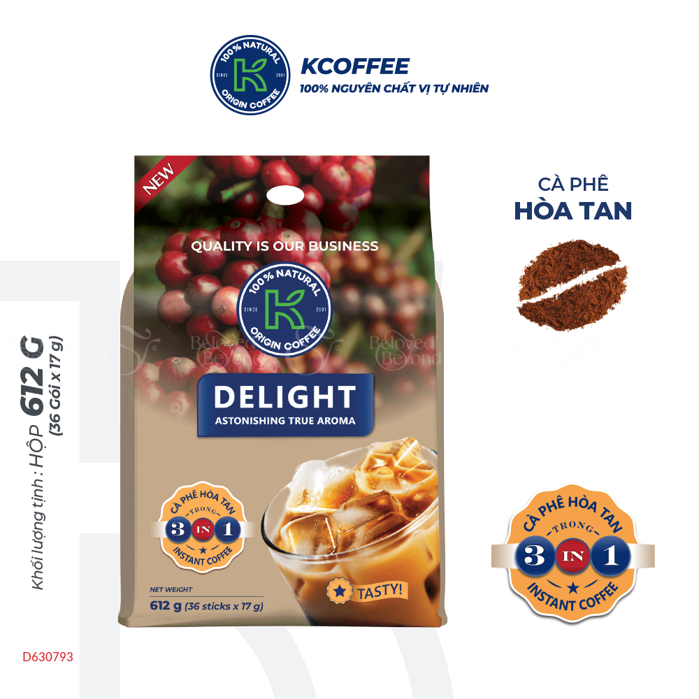 Cà Phê Sữa Hòa Tan 3 In 1 K Delight Túi 36 Gói - belovedbeyond.com