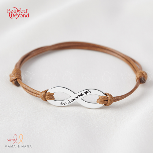 Vòng Tay Da Cho Nữ Với Charm Khắc Chữ Theo Yêu Cầu - belovedbeyond.com