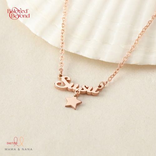Dây Chuyền Khắc Tên Cho Bé Gái Với Charm Treo - belovedbeyond.com