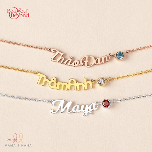 Vòng Cổ Khắc Tên Cho Bé Gái Kèm Đá Quý Theo Mệnh - belovedbeyond.com