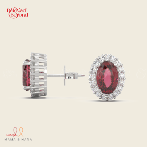 Bông Tai Đá Quý Ruby Đỏ - belovedbeyond.com