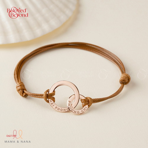 Dây Tay Da Charm Bạc Gắn Kết Khắc Tên Cho Nữ - belovedbeyond.com