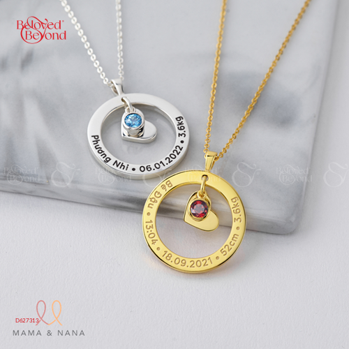 Dây Chuyền Với Charm Tim Và Đá Mệnh - belovedbeyond.com