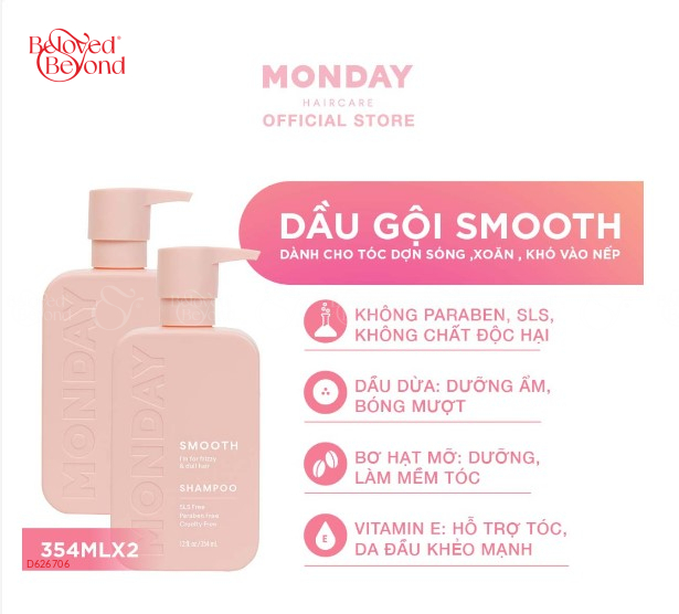 Combo 2 Dầu Gội Monday - Smooth - belovedbeyond.com
