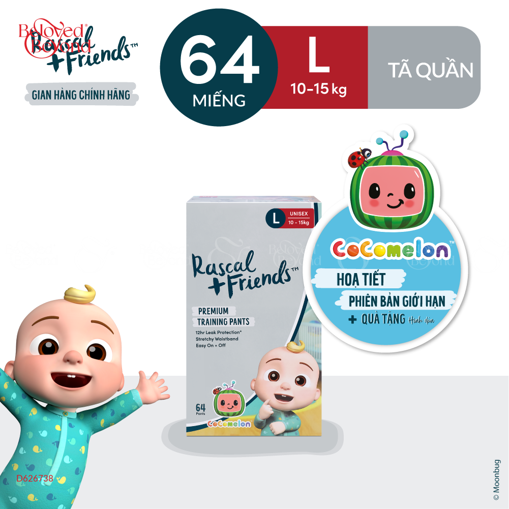 Tã Quần Cocomelon Rascal+Friends Size L (10-15Kg) - belovedbeyond.com