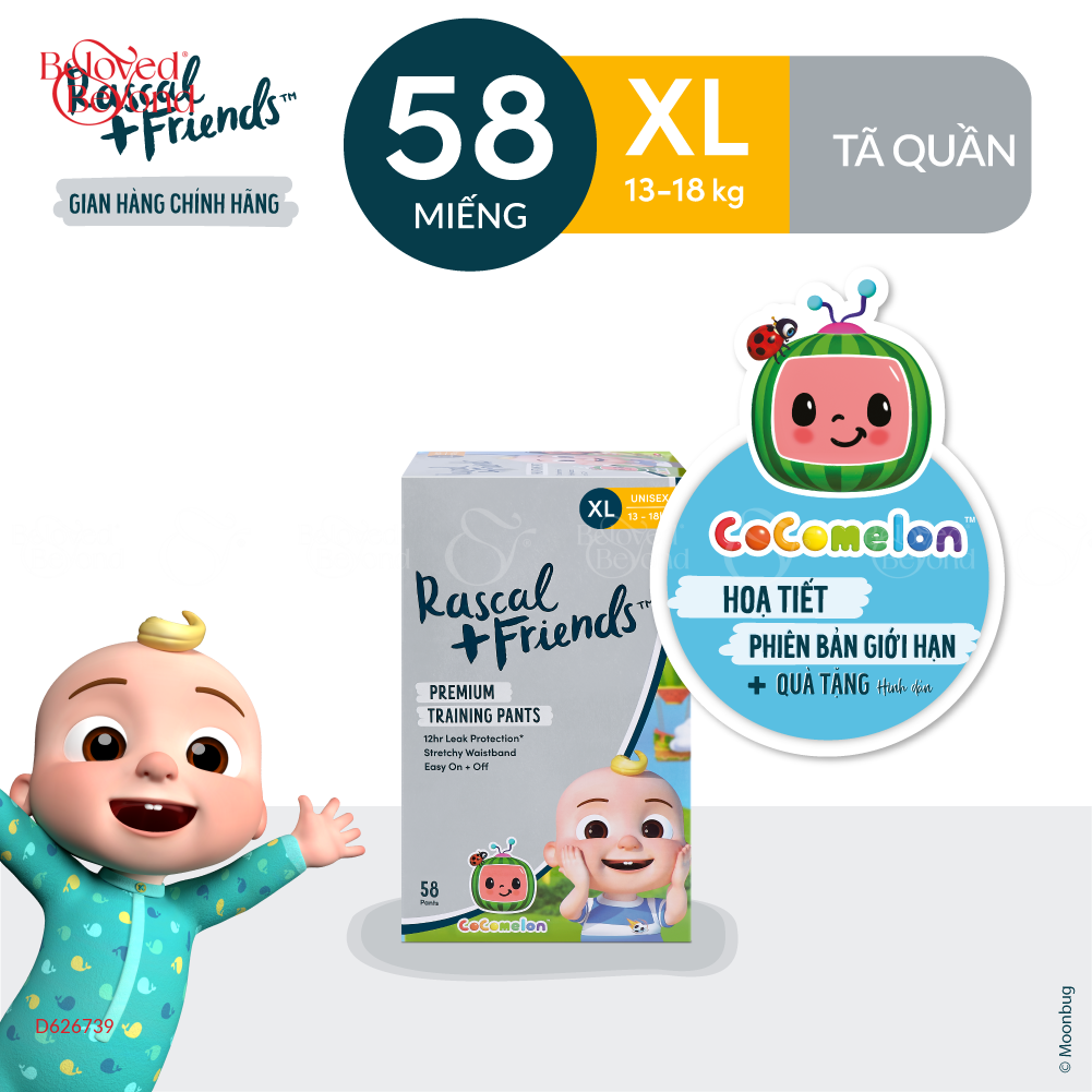 Tã Quần Cocomelon Rascal+Friends Size Xl (13-18Kg) - belovedbeyond.com