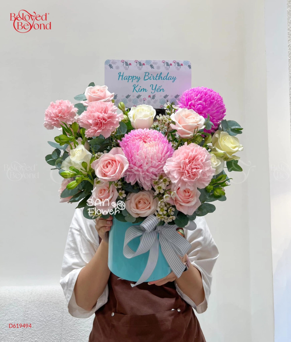 Hộp Hoa Cúc Mẫu Đơn Mix Màu - belovedbeyond.com