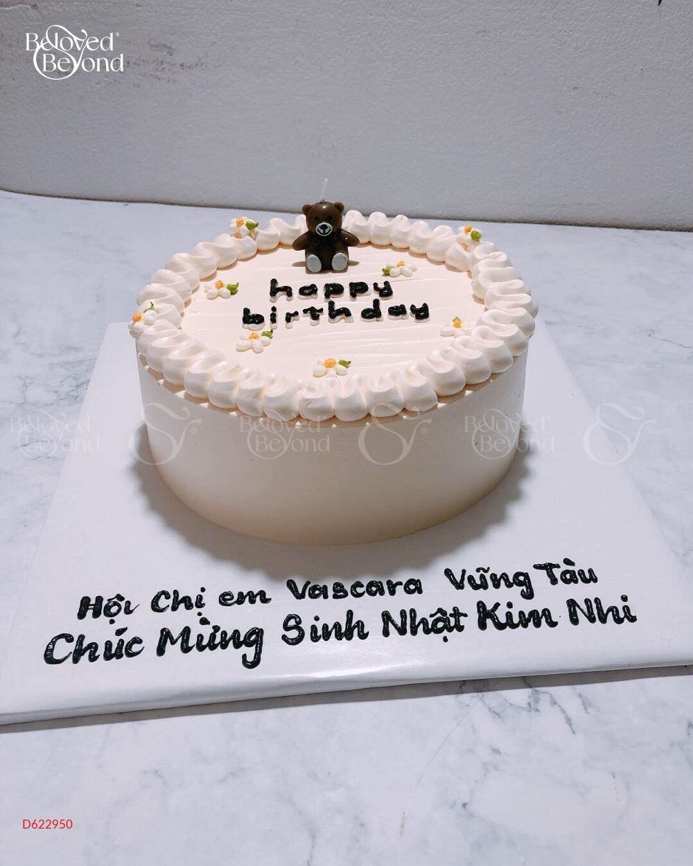 Bánh Kem Đơn Giản Kèm Theo Nến Chú Gấu - belovedbeyond.com