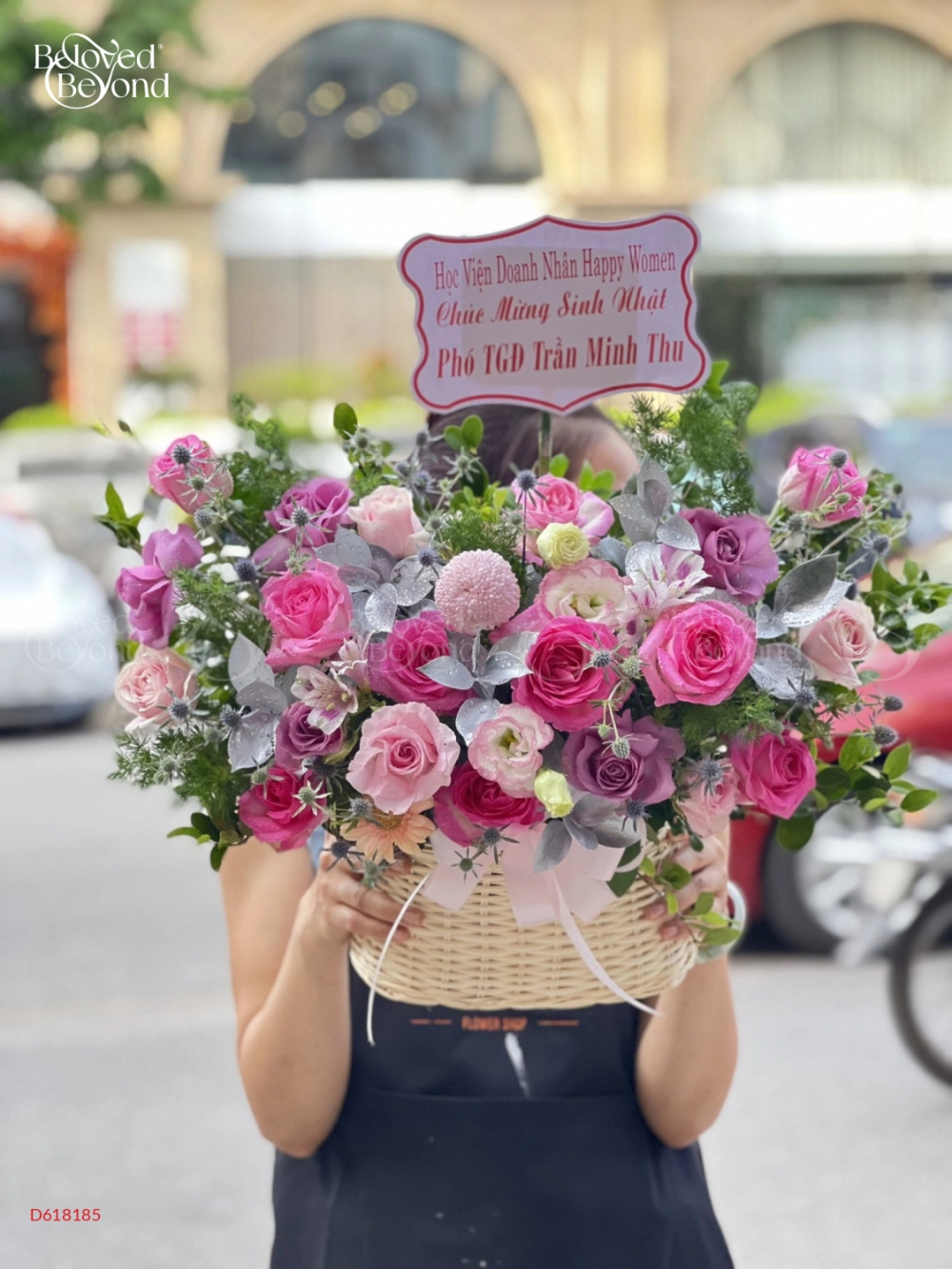 Lẵng Hoa Chúc Mừng Tone Hồng - belovedbeyond.com