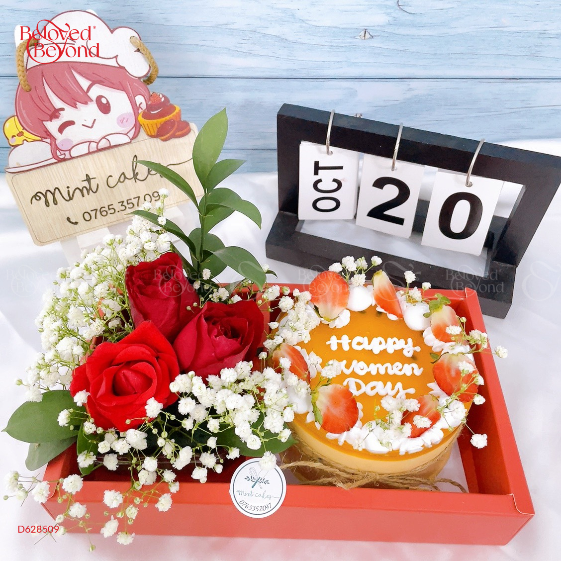 Set Bánh Kem Dâu Tây Và Hoa Hồng - belovedbeyond.com