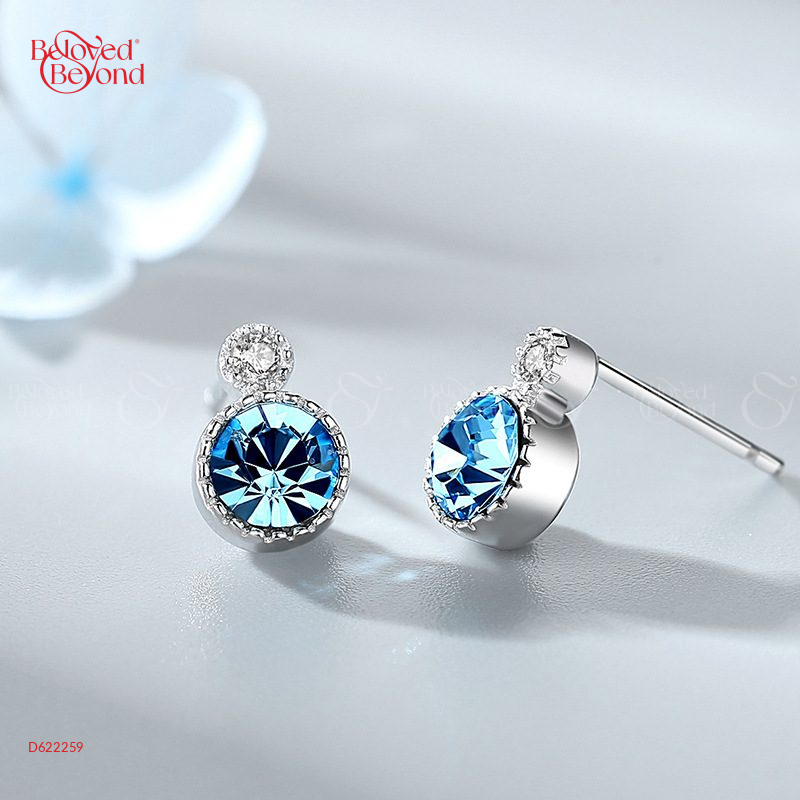 Bông Tai Nữ Bạc Đính Đá Swarovski Trái Tim_141382 - belovedbeyond.com