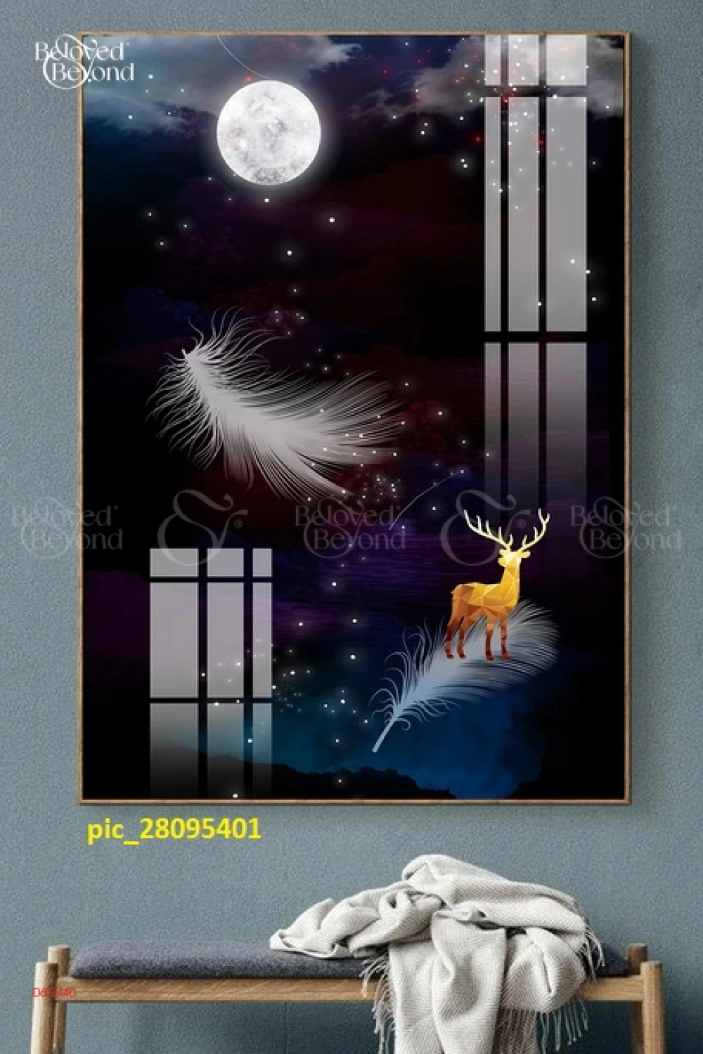 Tranh Nai Vàng Và Bầu Trời Đêm Pic_28095401 - belovedbeyond.com